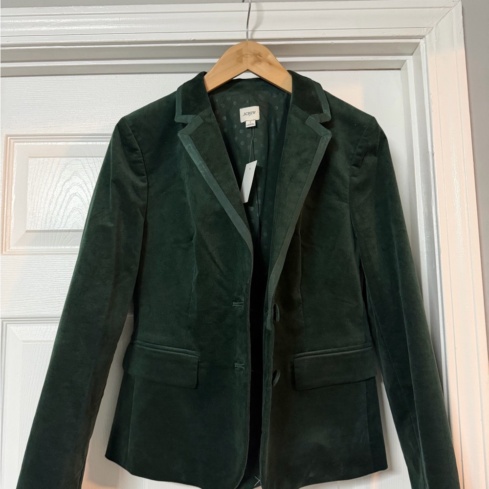 J. Crew Women's Dark Green Velvet Blazer